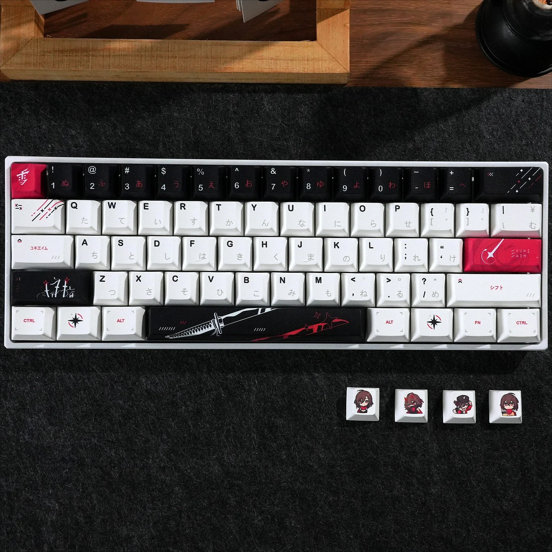 

Japanese keycap set Yuki aim keycaps original height BPT material for HI75 61 84 96 98 99 104 F87 and other keyboards