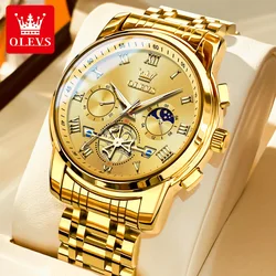 OLEVS 2859 Men's Watch Luxury Classic Roman Scale Multi functional Waterproof Luminescent dial Top quality Quartz Men's Watch