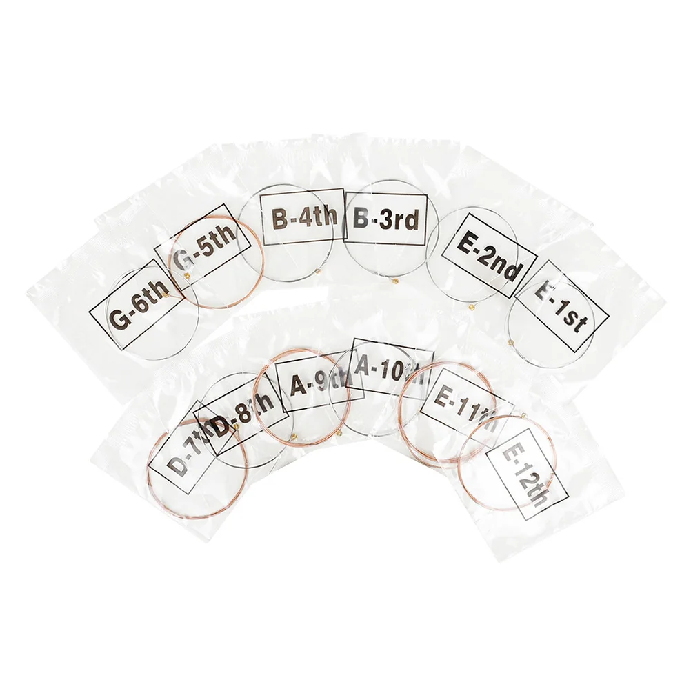 

12 Pcs Guitar Strings Acoustic Parts Accessories Accessory The Bronze Replacement