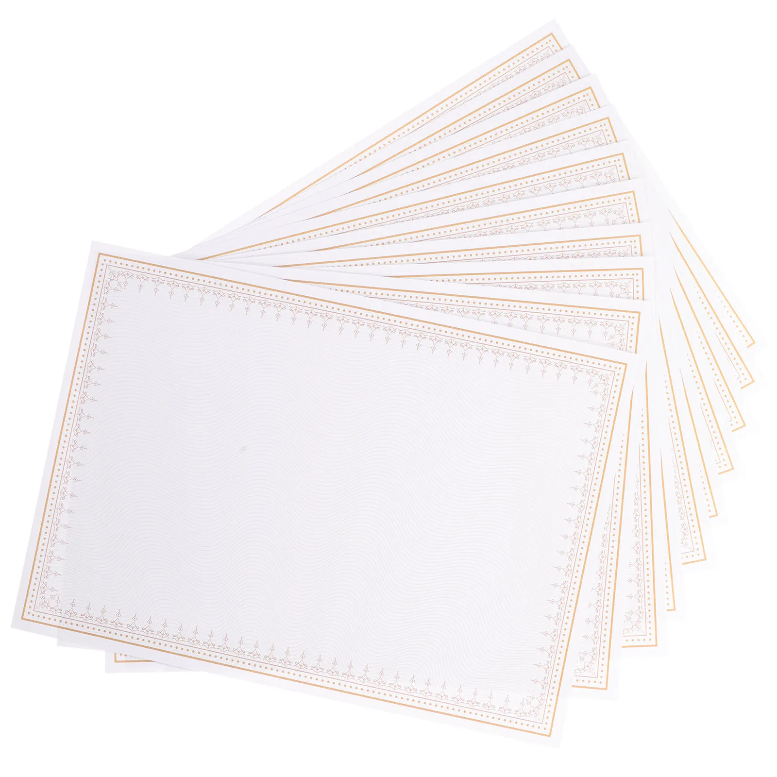 

10Pcs Certificate Paper Blank Writable Printable Office Award Document Printable Sheets Certificate Paper