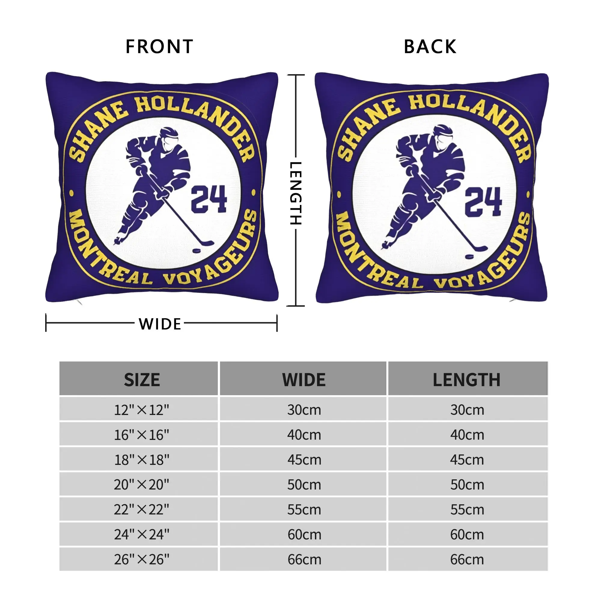 Hollander 24 Hockey Square Pillow Covers Polyester Seat Heated Rivalry Cushion Case Cute Decorative Pillow Cover 45*45