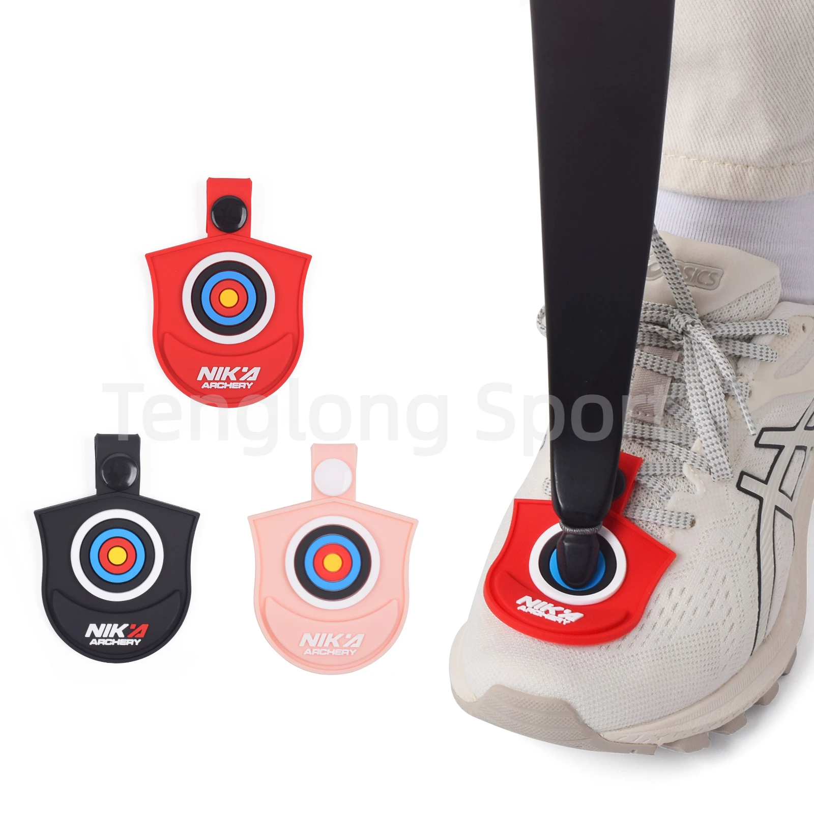 Archery Recurve Bow Limb Protection Shoes Rubber Break Pad Protector for Outdoor Target Arrow Practice Black Red Pink Color 1pcs