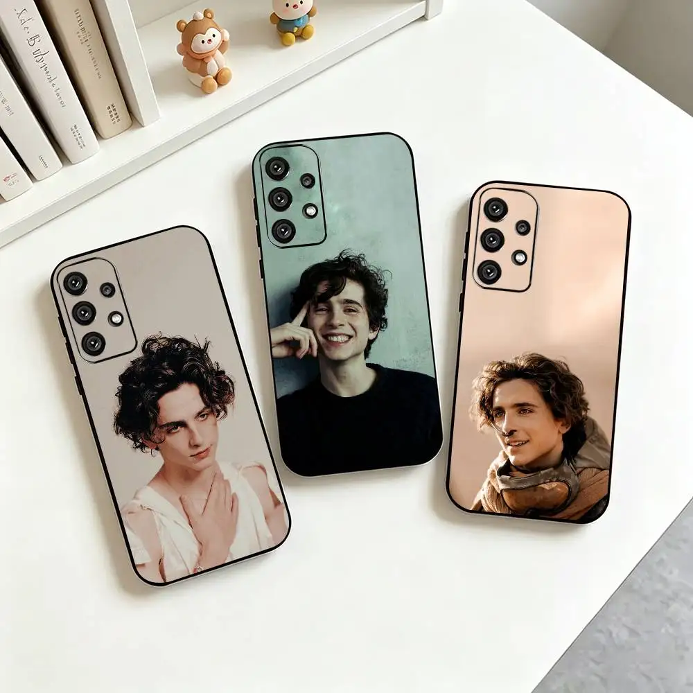 

T-Timothee Chalamet Print Phone Case Black Silicone Soft For Samsung S25,S24,S21,S22,S23,S30,Ultra,S20,Plus,Fe,Lite