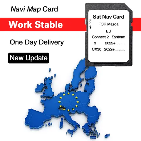 Ultima aggiornamento 2024 Europa Turchia Mappe Sat Navi 32GB per Mazda 3/CX30 2022+ Car Connect2 Sistema di navigazione GPS Scheda SD
