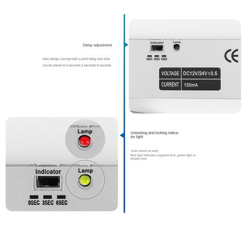 ที่คล้องประตูไฟฟ้าแบบเต็มสาย4เส้น DC12V ไฟฟ้าล็อคร่องล็อคประตูไม้ล็อคประตู lron