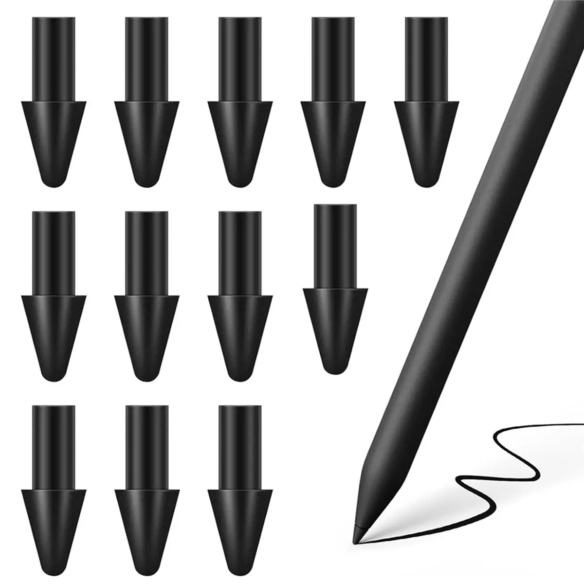 ABZJ 24-Pack Replacement Nibs for Remarkable Paper Pro Pen, Durable-Carbon-Filled Tips for Precise Writing & Sketching
