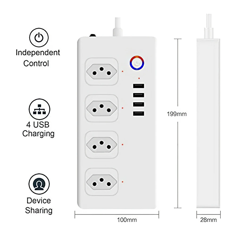 Brazil Power Strip ZigBee Wifi Tuya Smart Plug Power Strip Extension Cord Surge Protector Smart Home Socket Work with Alexa