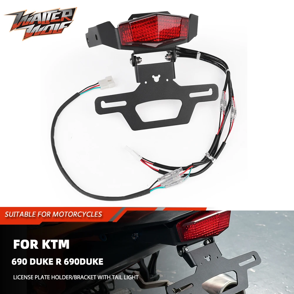 

Motorycle Adjustable License Plate Holder with Taillight Brake Light For 690 DUKE R 690DUKE Rear Tail Tidy Fender Eliminator Kit