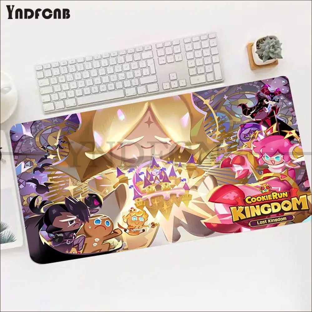 Cookies Run Kingdom Anime Cute Mousepad Hot Large Gaming Mouse Pad XL Locking Edge Size For Gameing World Of Tanks CS GO Zelda