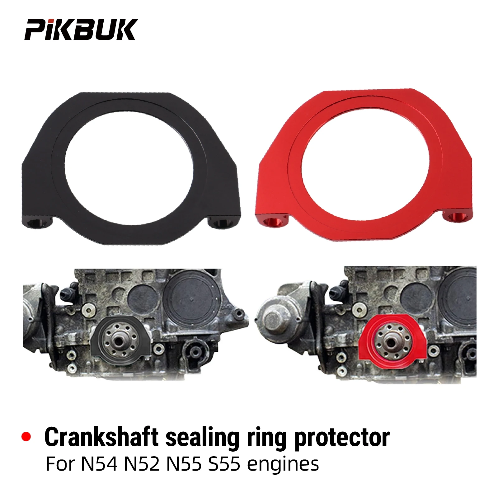 PIKBUK Premium Crank Seal Serpentine Belt Protection Guard - Compatible with BMW 135i 335i 435i 535i X1 X3 X5 (N52 N54 N55 S55)