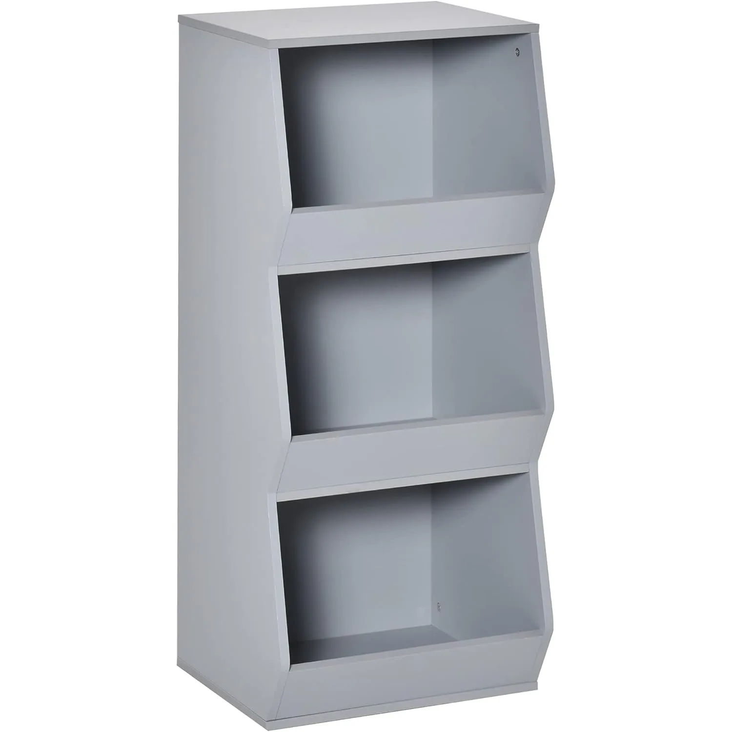 

Kids Storage Cabinet Anti-toppling Design with 3 Tiered Shelves for Ample Space and Organization,