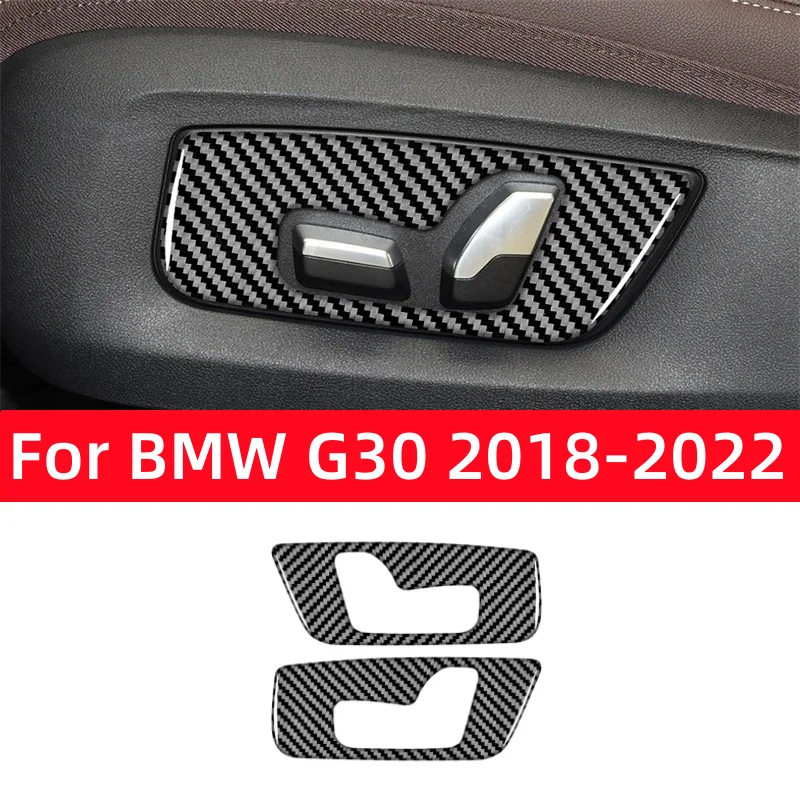 

For BMW 5 Series G30 2018-2022 Accessories Carbon Fiber Interior Car Front Seat Control Buttons Decorative Frame Trim Cover