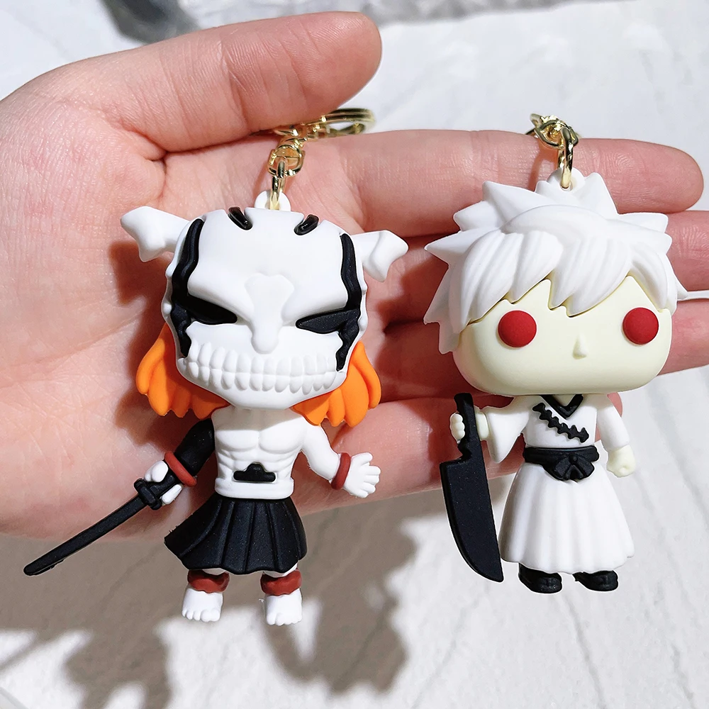 Anime Bleach portachiavi Cosplay Kurosaki Ichigo Silicone ciondolo portachiavi zaino auto portachiavi accessori per i fan regalo di qualità