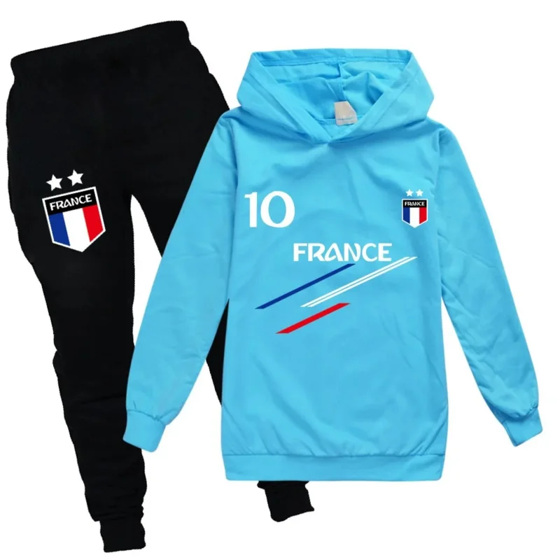 Kids Clothes Baby Boys France Football 10 Tracksuit Tops Pants 2PCS Children Boy Spring Autumn Outfits Girls Sets 2-15 Years