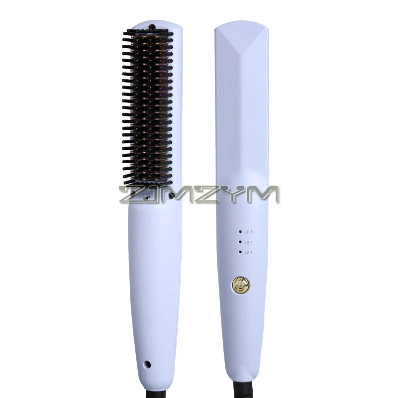แปรงยืดผมตรงผมตรงเซรามิกแบบมืออาชีพเครื่องทำความร้อนรวดเร็ว30วินาทีการตั้งค่าอุณหภูมิ3ระดับสำหรับใช้ในบ้านการเดินทางและร้านเสริมสวย