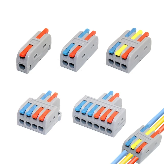 10/50 szt. Mini szybkie złącza kablowe uniwersalny kompaktowy rozdzielacz przewody elektryczne Push-in domowa listwa zaciskowa