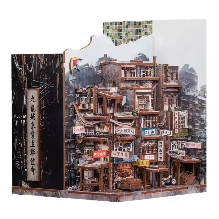 

CuteBee Hot Sale 3D Wooden Puzzle Mini Dollhouse Bookshelf Decoration Mini Diy Book Nook Kit Use As a Gift