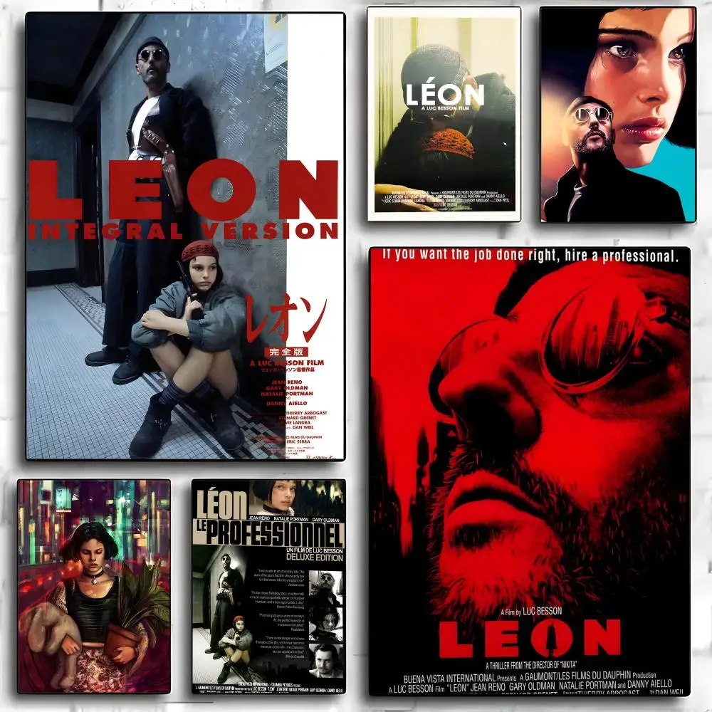 Classic Movie Leon The Professional Poster Self-adhesive Art Waterproof Paper Sticker Coffee House Bar Room Wall Decor