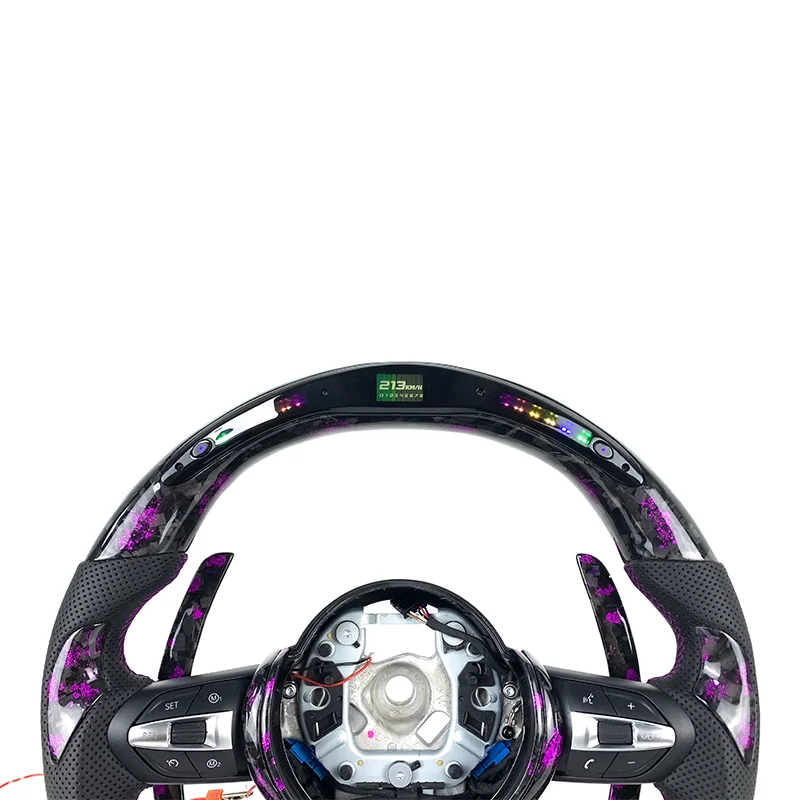 LED Purple Petal Forged Carbon Fiber Steering Wheel For BMW F20 F22 F30 F35 F32 F01 F02 F10 F18 M2 M3 M4 M5