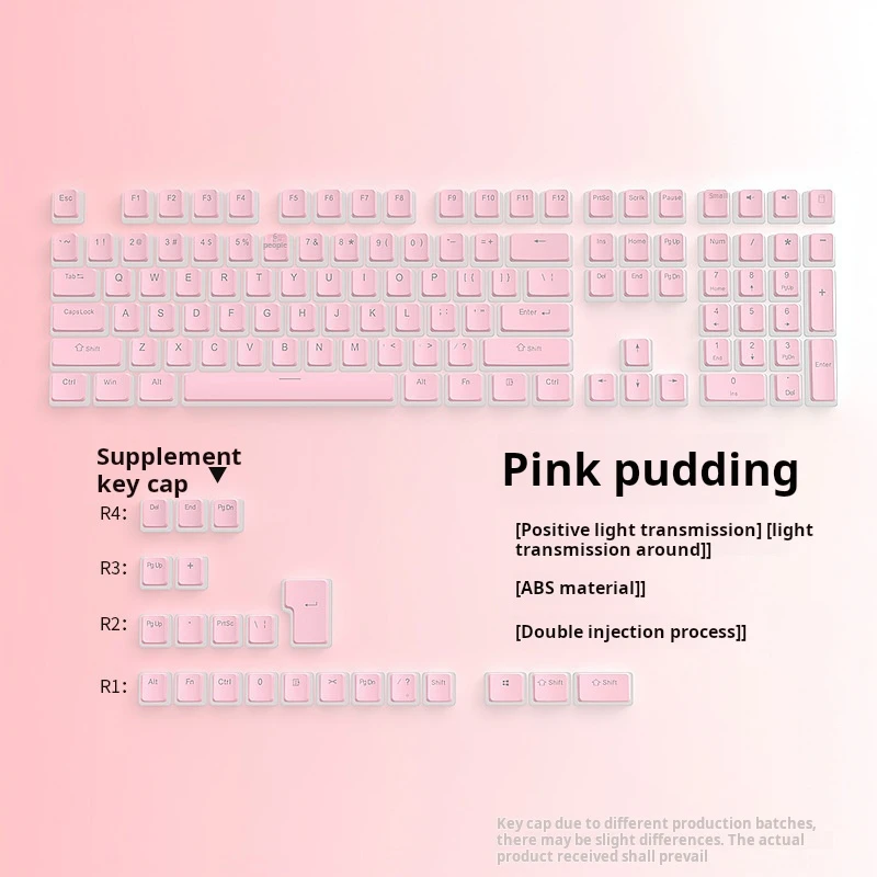 Shuangpi Nai Pudding – petit ensemble complet de 130 capuchons de touches pour Mx, interrupteur de clavier mécanique d'échange à chaud, capuchons de touches RGB transparents, nouveauté 2025