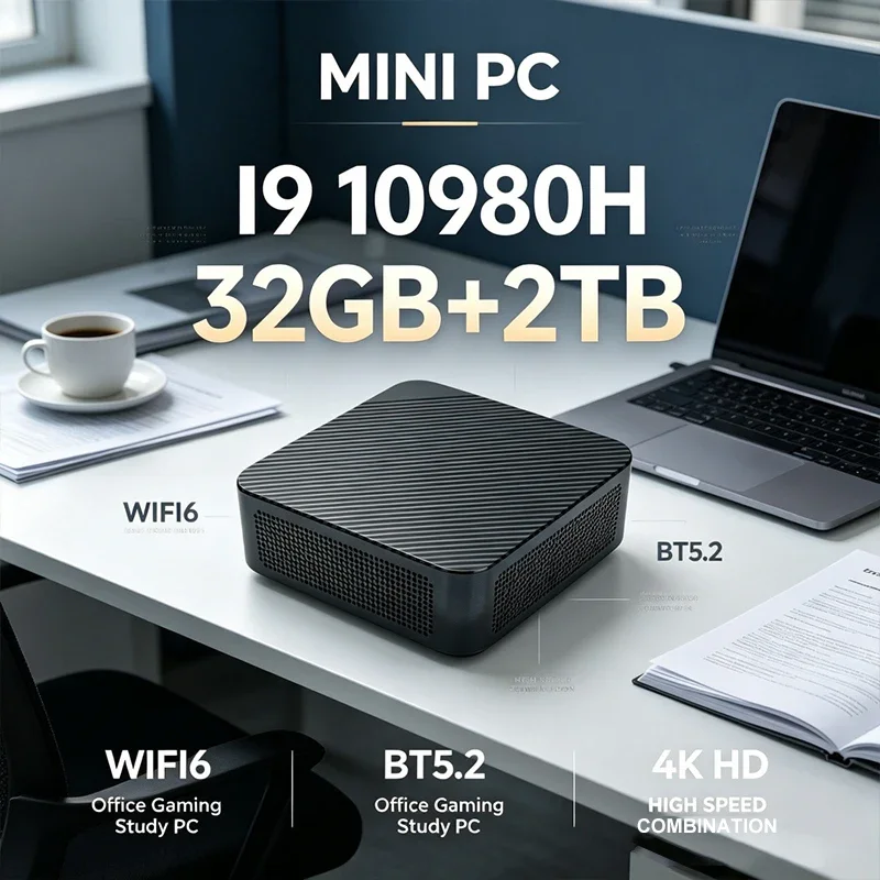 

Intel I9 10980H Mini PC 32GB+2TB SSD Ultra Small Desktop Computer WIFI 6 Bluetooth Mini Computer For Business Home Game