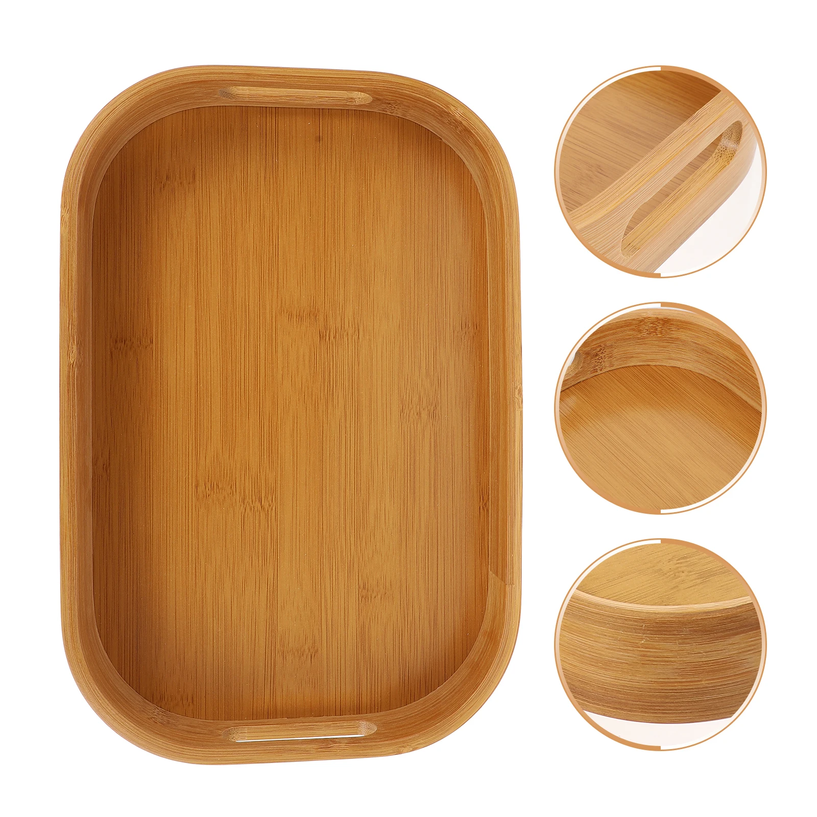

Bamboo Storage Tray Lightweight Food Serving Home Portable Snack Fruit Dessert Organizer Household Solution Practical