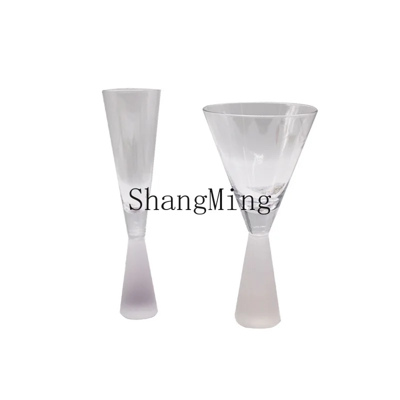

PYH Creative Frosted Glass Cocktail Glass Wine Champagne Glass Model Room Decorative Ice Cream Dessert Cup