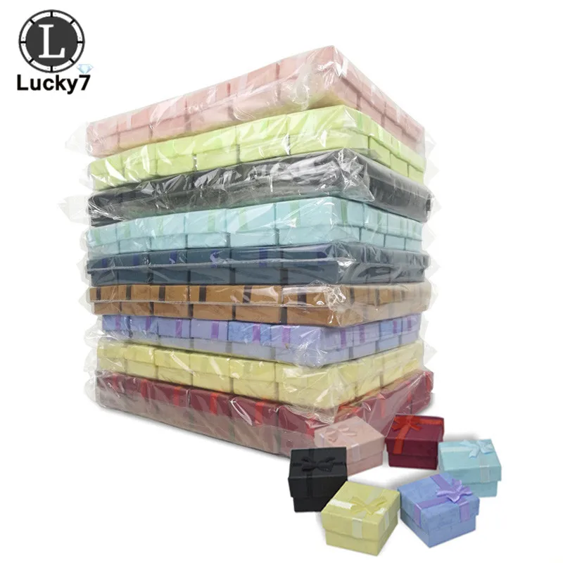 4*4*3cm 120pcs Jewelry Boxes for Organizer Jewelry Display Assorted Colors Ring Box Small Gift Boxes