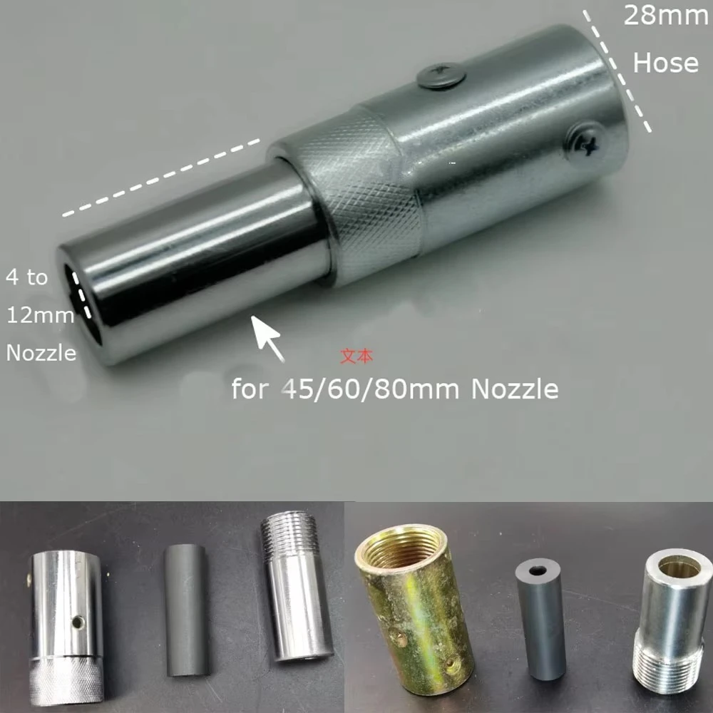 Sand Blast Gun Equipped with 45/60/80mm Boron Carbide Blaster Nozzle, for 28mm Hose Pressure Sandblast Machine