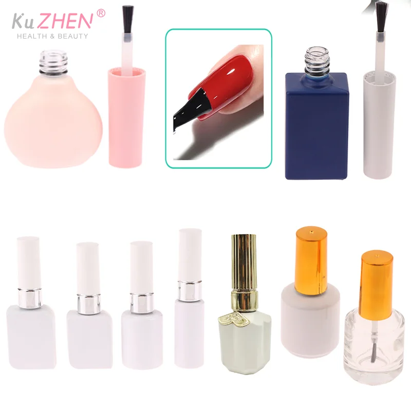 5-15 مللي الأزرق تعتيم زجاجة طلاء الأظافر مع فرشاة فارغة عبوة زجاجة زجاجة صمغ عينة صغيرة جيل للأظافر البولندية الحاويات الزجاج