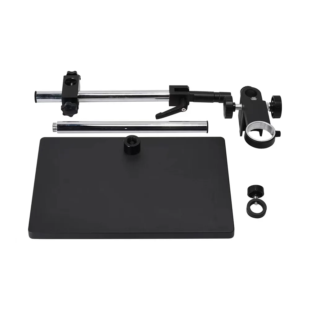 Single Arm Microscope Boom Stand Black With Holder Bracket 50mm Universal 360 Degree Rotating For Stereo Microscope Body