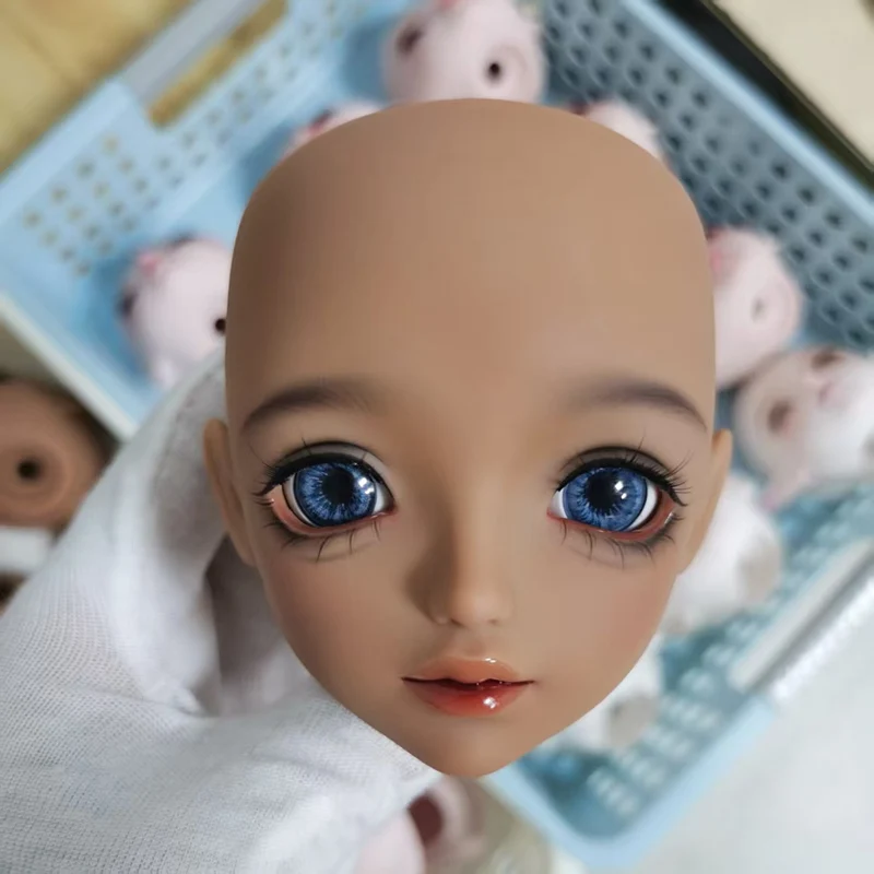 Makeup Doll's Head for 57cm Yeluoli Girl Doll with Random Eye 1/3 Bjd Accessories White/ Pink/ Tan Skin