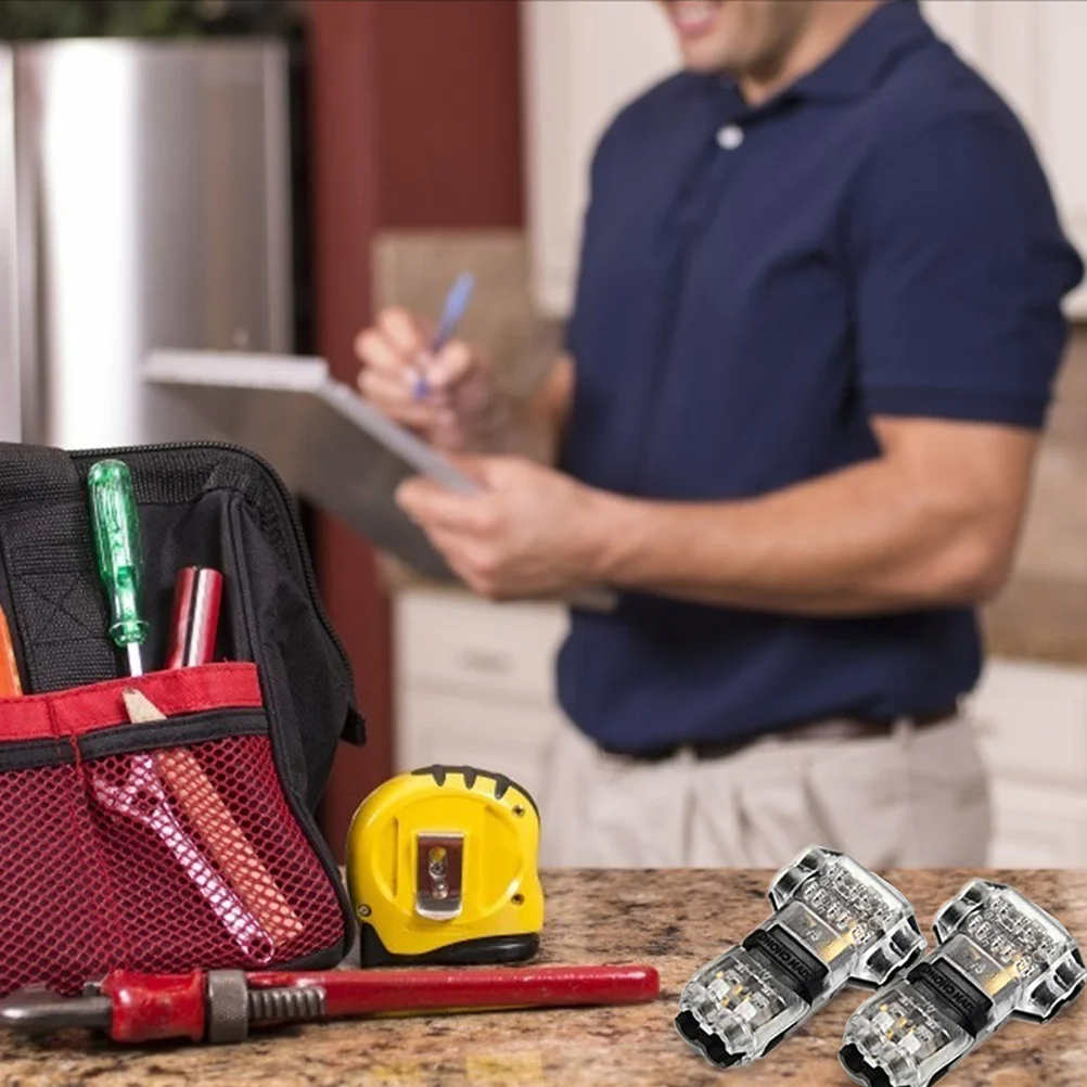 

15pcs 2 Pin Wire Connectors T Type Waterproof Flame Retardant Wiring Terminal No Wire Stripping Reusable Electrical Splicer For