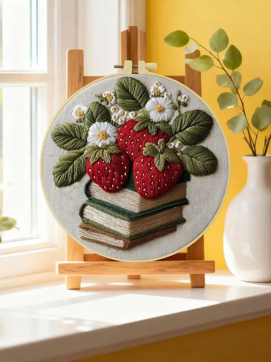1 Stück 20X20CM/15X15CM 7,87/6,3 Zoll Garten-Stickerei-Starter-Kit DIY-Kit DIY-Stickerei-Set für Anfänger – Detail 6