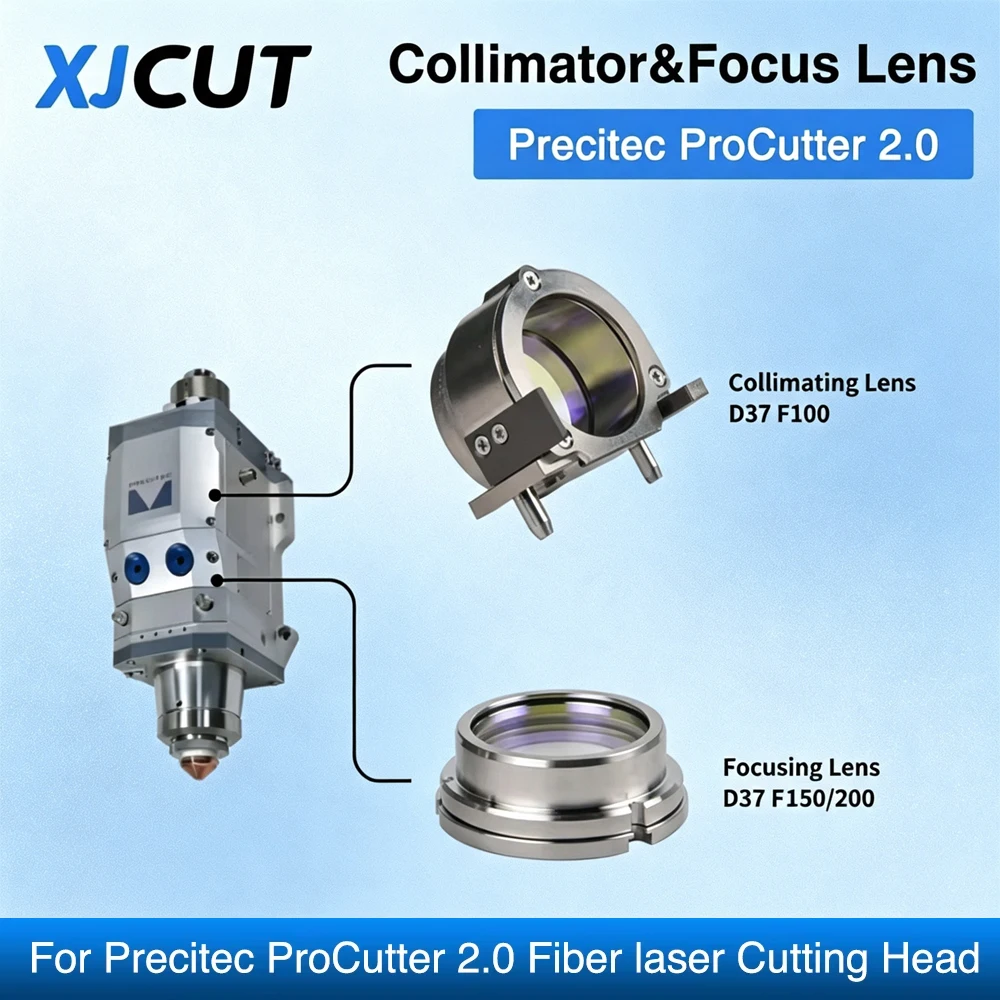 Precitec Fiber Laser Collimator&Focus Lens D37 F100 150 200 with Lens Holder for Precitec ProCutter 2.0 P0595-95199 15KW