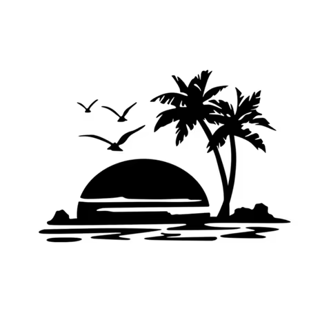 Palm Trees Camping Sticker for RV Campervan Motorhome Caravan Van Body Side Decor Decal Vinyl Decoration Car Sticker