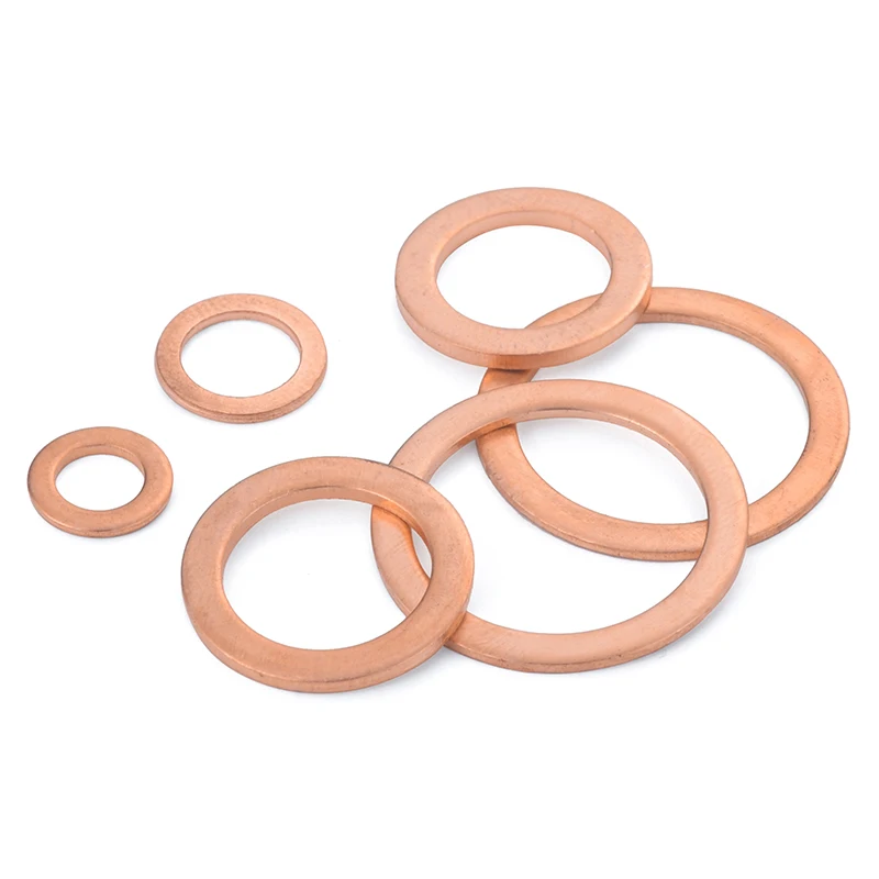 10PCS 2mm Thickness M3 4 5 6 7 8 10 12 13 14 15 16 17 18 20 21mm Copper Washer Solid Gasket Sump Plug Oil Seal For Boat