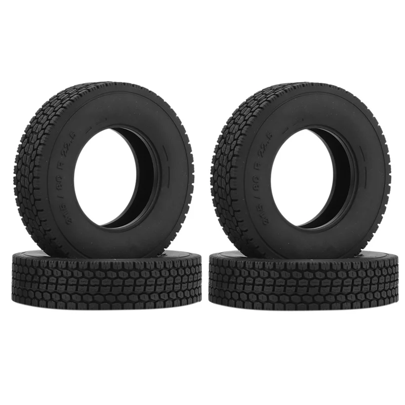 4Pcs 20mm Hard Rubber Tire for 1/14 RC Semi Tractor Truck Tipper MAN Hauler Upgrades Parts