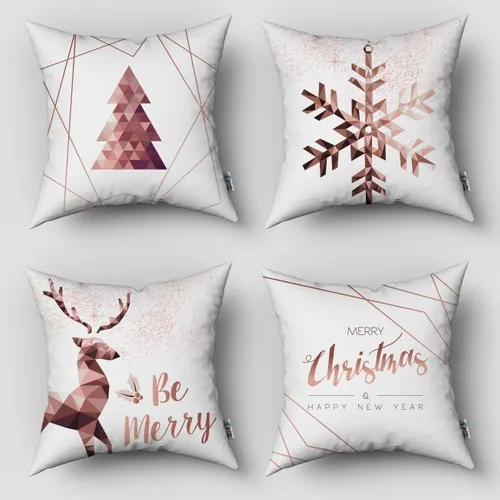 İnstababyrooms New Year Pattern Christmas Series Digital Printed Quad Pillow decorate Case Model 057