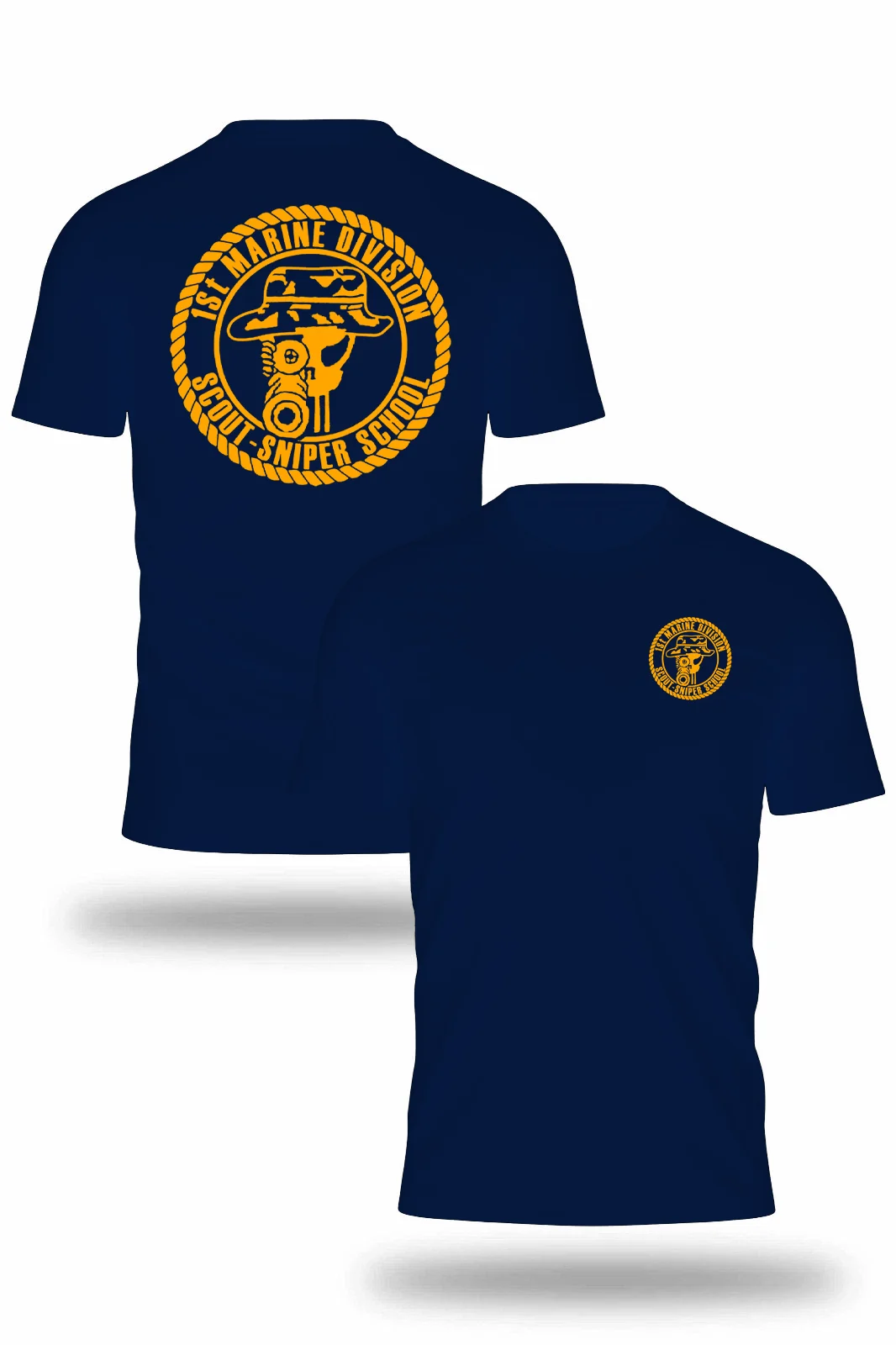 Scout Sniper School 1st Marines Division T-Shirt Herren-Trainingsanzug Baumwolle Casual Sportswear Rundhalspullover Kurzarm-Tops – Detail 5