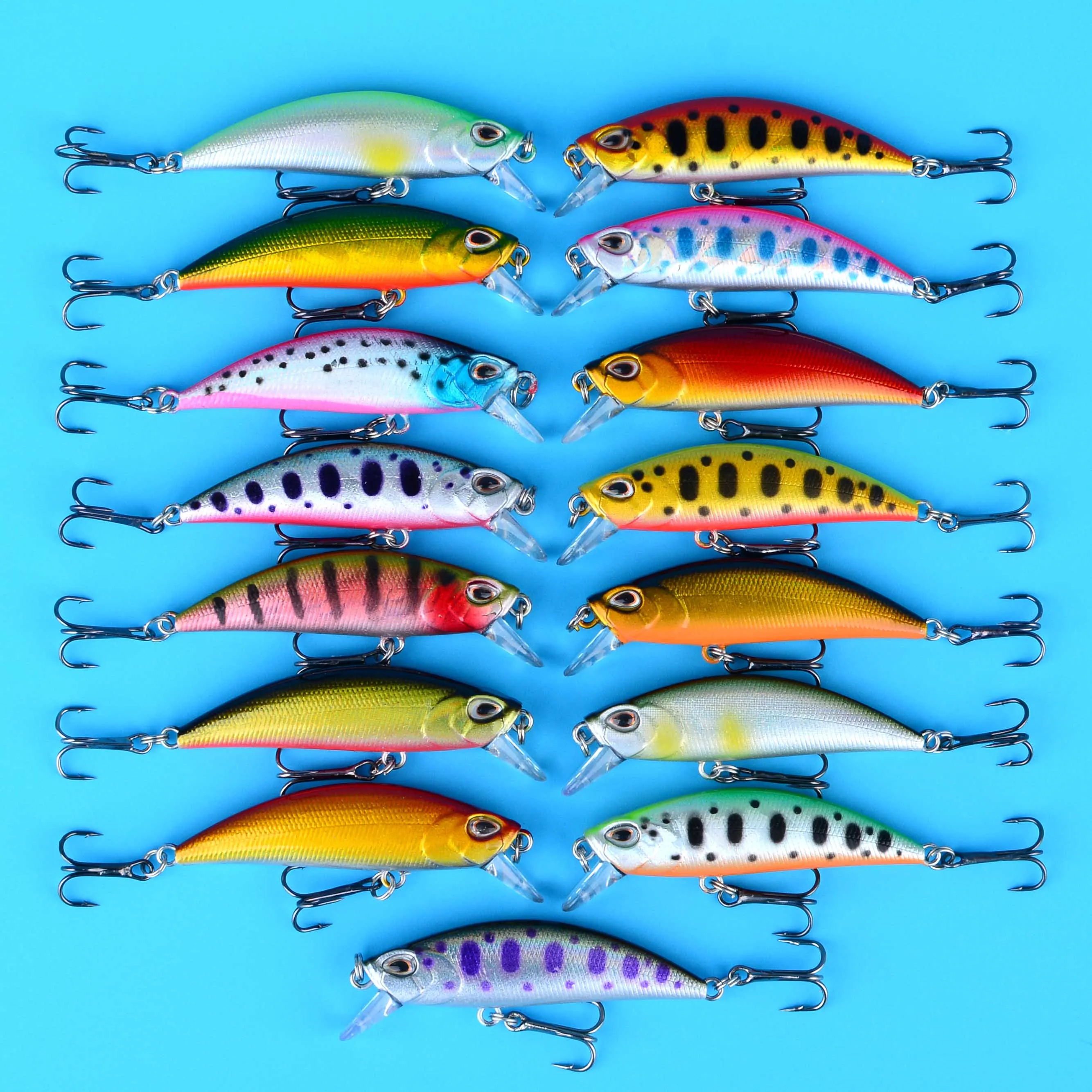 

15pcs Fishing Lure 5.5CM 5g Minnow Bait Slow Sinking Lure Far Casting Swimbait Realistic Artificial Hard Bait