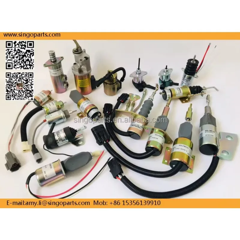 صمام الملف اللولبي لإيقاف الوقود 12 فولت 119285-77952 11928577952 لمحرك Yanmar B30 VIO20 3TNE78 3TNE88 4TNE88