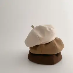 Kids Girls Cute Beret 2024 New Arrival Spring Autumn Pumpkin Hat Photograph Clothing Baby Girls Painter's Hat Japanese Style