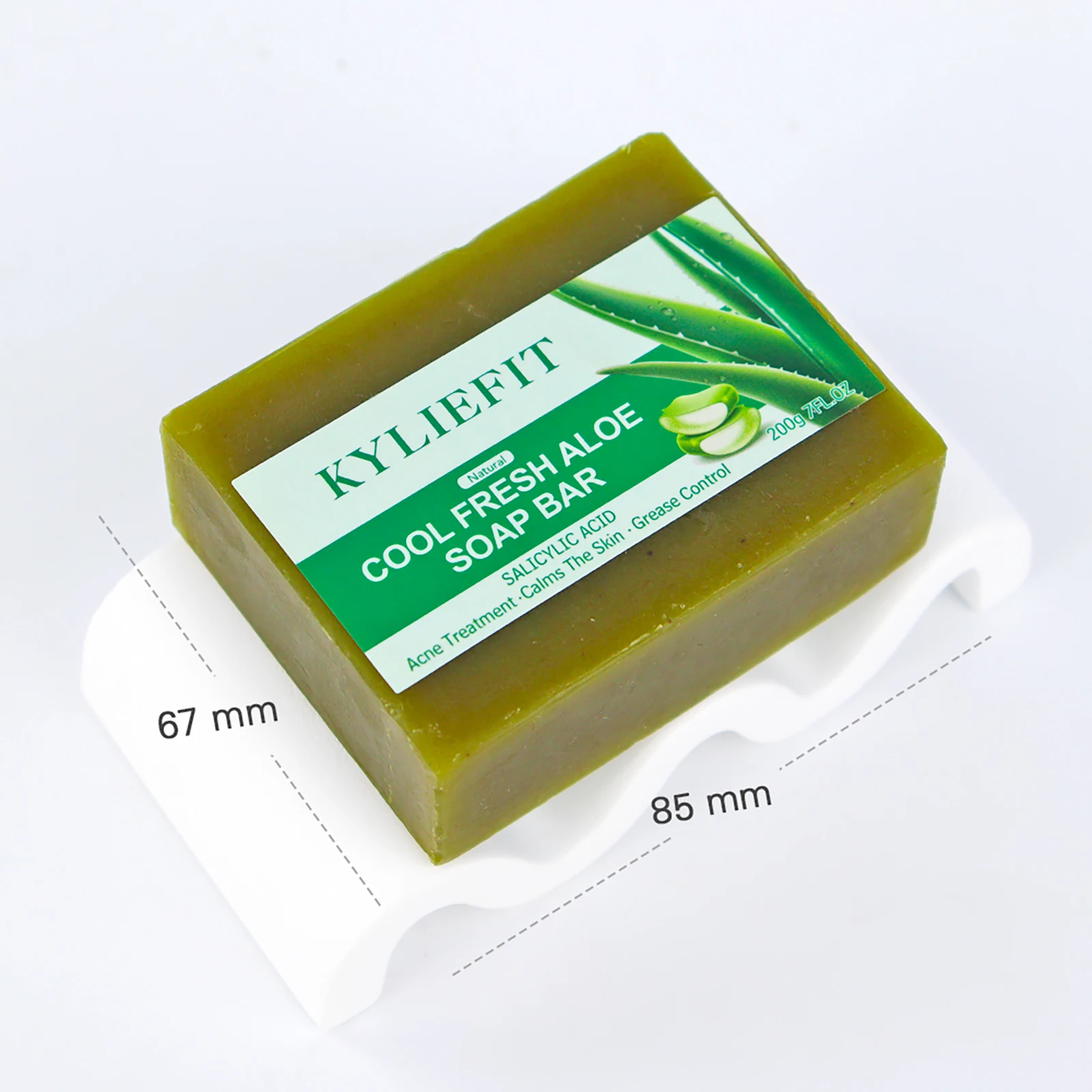 Cool Fresh Natural Aloe Vera Soap Bar for All Skin Types, Reduce Black Spots and Acne, Lightening, Oil Control, Deep Clean