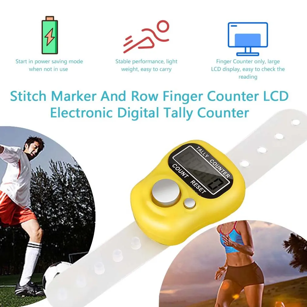 5 Digit Electronic Digital Finger Ring Tally Counter Hand Held Knitting Row Counter Clicker NEW Mini Point Marker Counter LCD