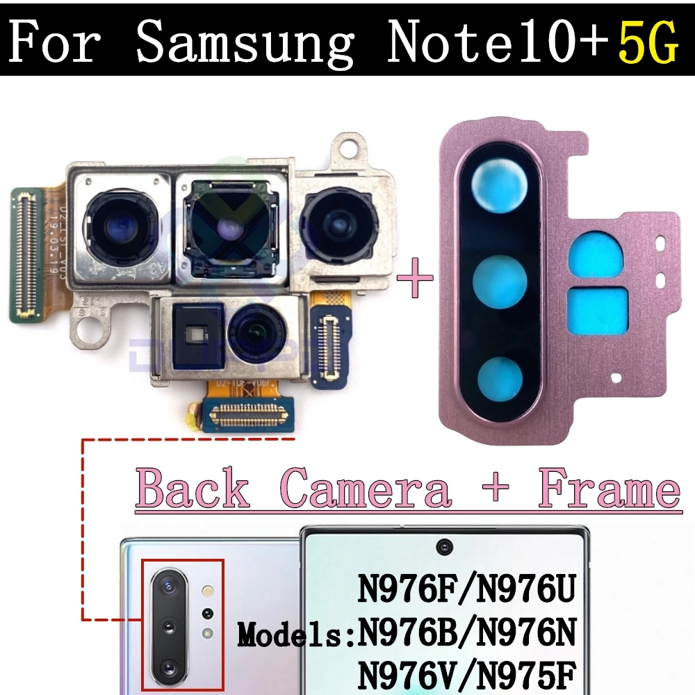 Rear camera lens cover for Samsung Galaxy Note 10 + 5G, n975f, n976n, n976v, n976f, front camera with flex cable