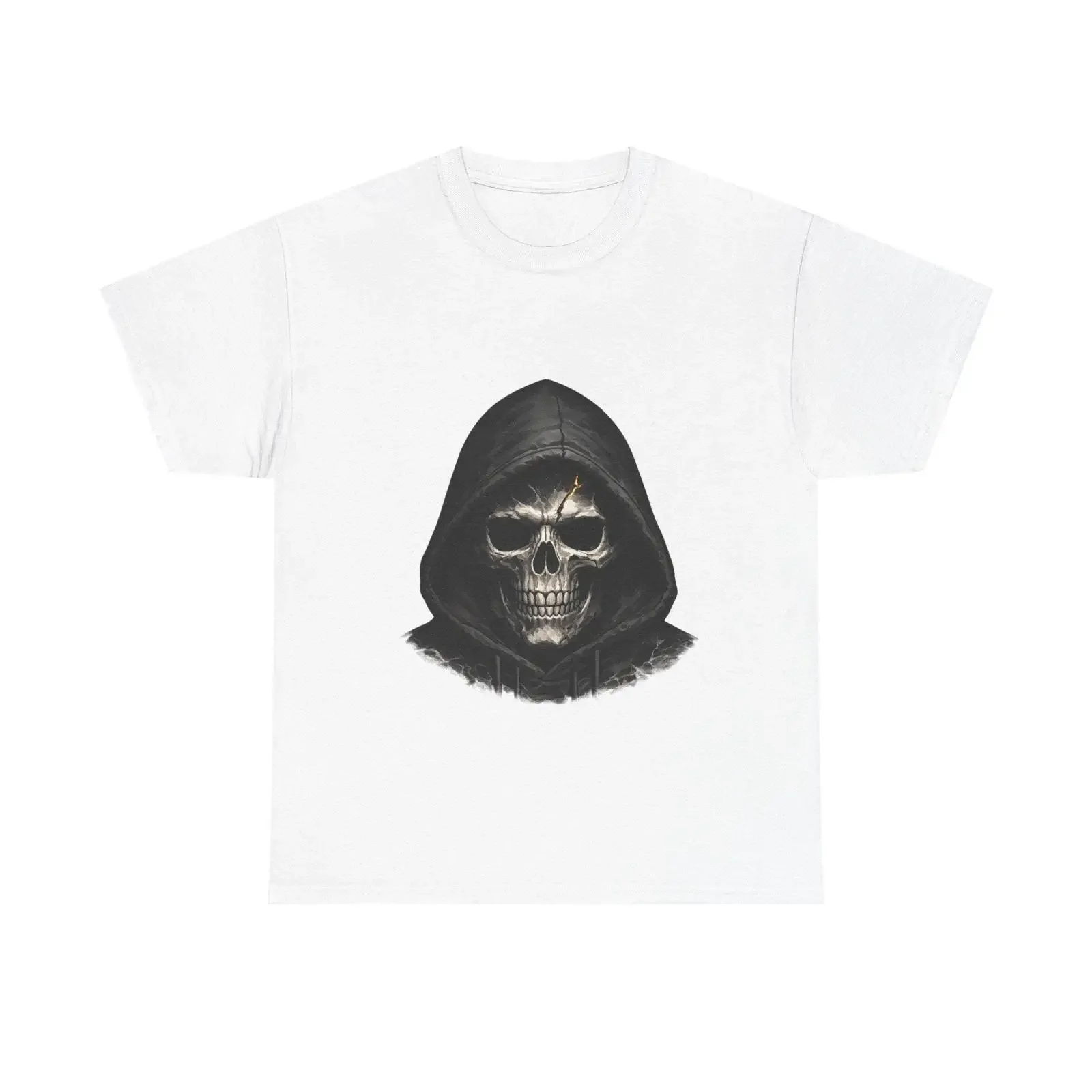 Gothic Grim Reaper T Shirt Dark Skull Skeleton Alternative Streetwear for Men vintage Washed homme graphic Versatile