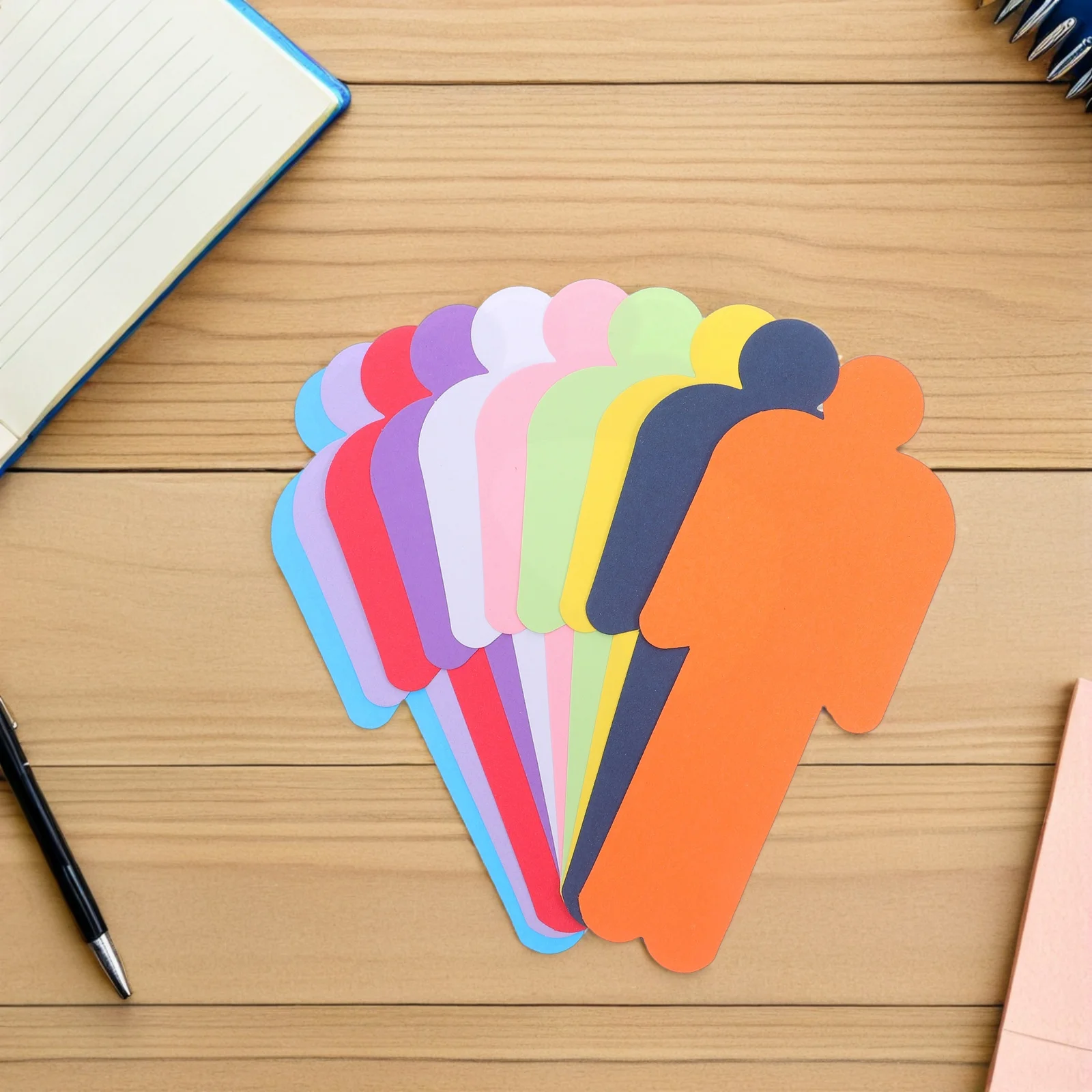 

150pcs Humanoid Cardstock Kids Craft Paper Double Sided Color Creative Art Drawing Sheets Fold Preset People Cutouts