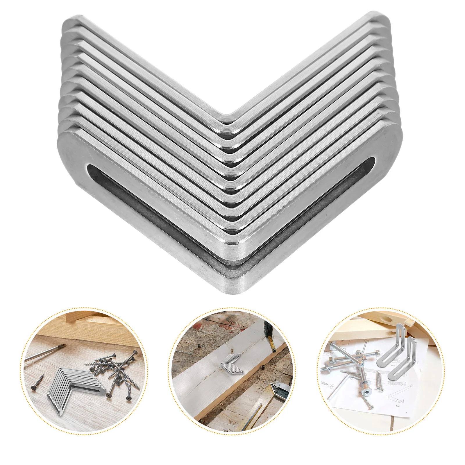 10 قطعة تركيبات دعم على شكل حرف L قابلة للتعديل دعامات رف من الفولاذ المقاوم للصدأ شديدة التحمل لخزانة أثاث خشبية منزلية #1