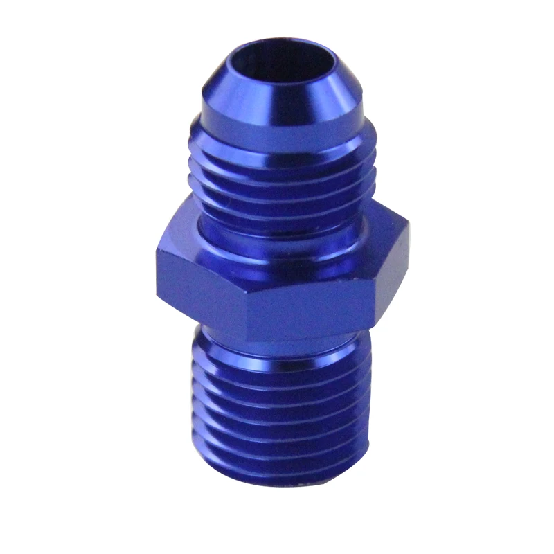 Blue Male 6AN 6 An Flare To M14x1.5(mm) Metric Straight Fitting AN 6 To M14 *1.5 Port. Adapter WX-SL816-06-143-011